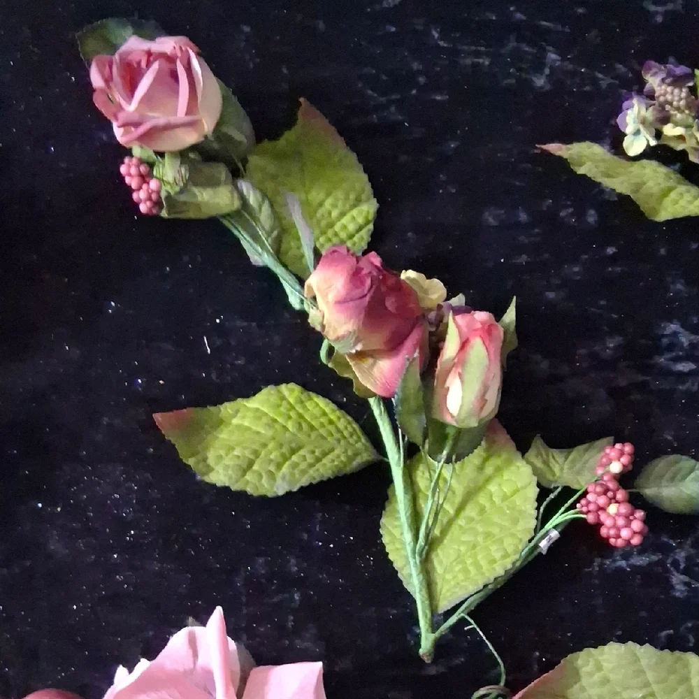 Lot of 12 Pink Rose Floral Garland Strands Faux Flower Wedding Decor 13.5